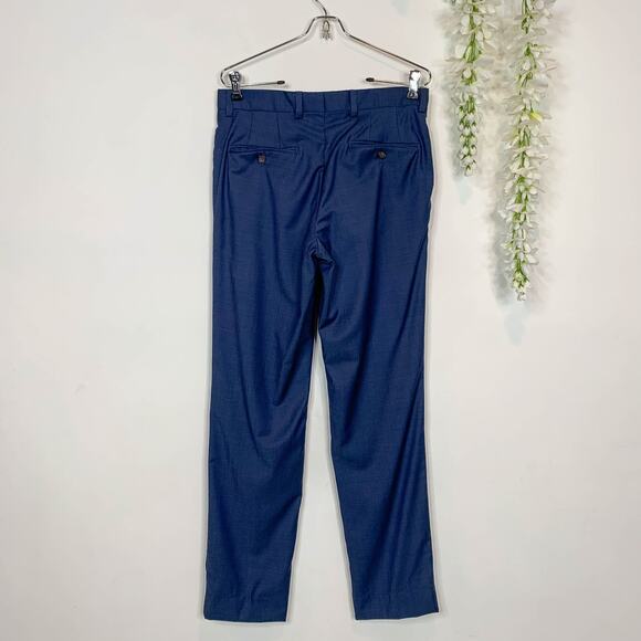 MENS TED BAKER LONDON Jefferson flat front pants navy nautical preppy 2578 - Picture 2 of 9